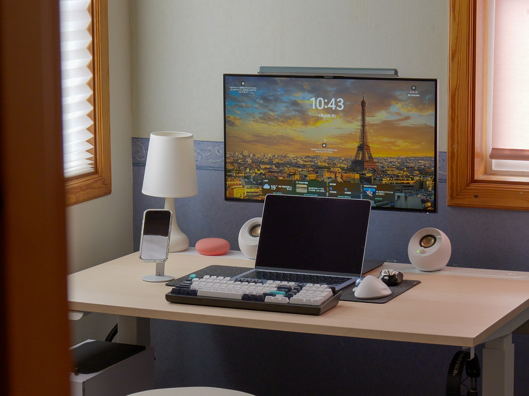 電動昇降デスク・IKEA ミッツォーン MITTZON ミッツォーン デスク 昇降式, 100V ホワイト/ブラック